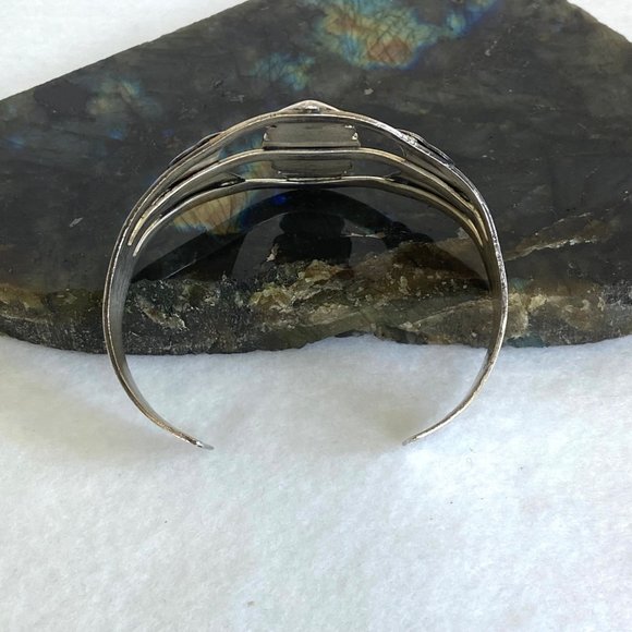 VTG Bell Trading Sterling Silver 925 Southwest Turquoise Wide Band Cuff Bracelet - Picture 7 of 16